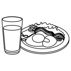 breakfast with juice fruit vector illustration design