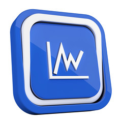 ikona plastikowa 3D niebieski kwadrat pierścień