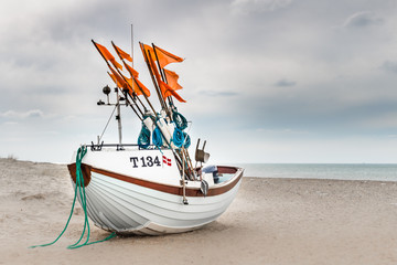 Fisherboat at Stenbjerg Beach