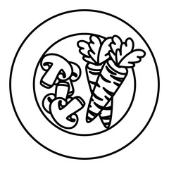 dish with vegetables healthy food vector illustration design