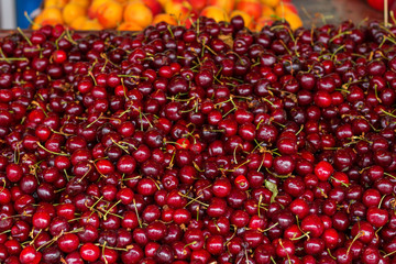 cherry berries background counter