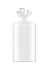 White blank packaging for bread. Sachet for coffee, sweets, cookies and gift