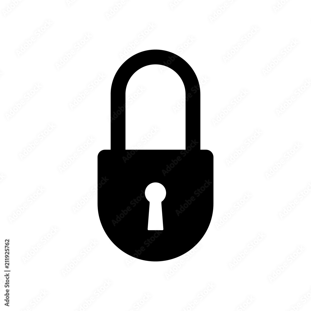 Wall mural security symbol. lock icon app