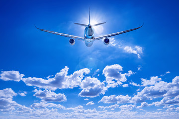 airplane against a blue sky