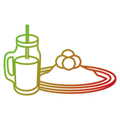 dish with vegetables healthy food vector illustration design