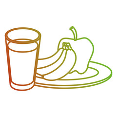 fruits with juice icons vector illustration design