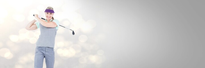 Golf woman with transition