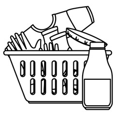 laundry service basket equipment vector illustration design