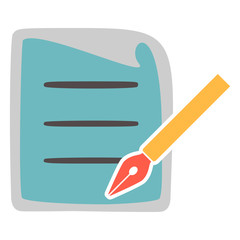 vector sign contract illustration, business agreement signature - office icon