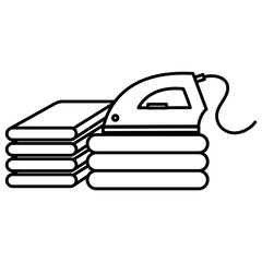 iron appliance laundry service vector illustration design