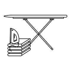 ironing board laundry service vector illustration design