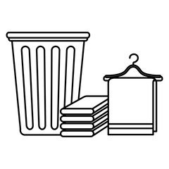 laundry service plastic bin vector illustration design