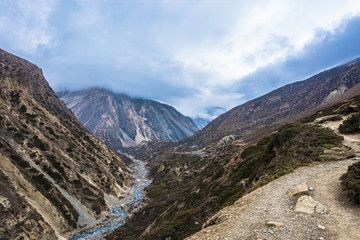 Fototapeta premium Mountain landscape with Bagmati river, Nepal.