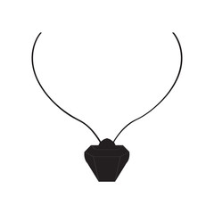Isolated silhouette of a necklace
