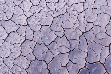 Dried and cracked clay 