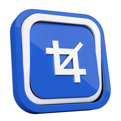 Obraz premium ikona plastikowa 3D niebieski kwadrat pierścień