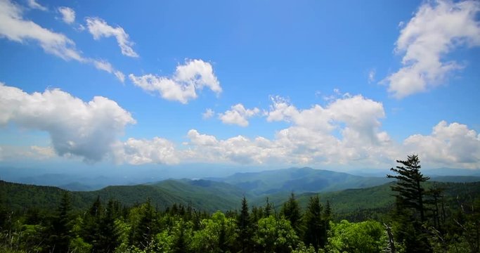 Great smoky mountains view. Day or morning timelapse.