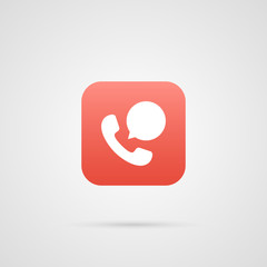 Telephone receiver vector icon. app message