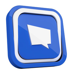 ikona plastikowa 3D niebieski kwadrat pierścień © vempireart