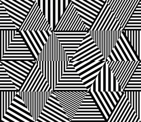 Abstract geometric background. Vector seamless monochrome pattern