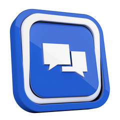 ikona plastikowa 3D niebieski kwadrat pierścień © vempireart