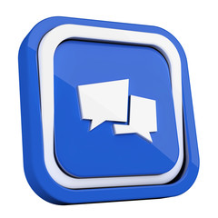 ikona plastikowa 3D niebieski kwadrat pierścień © vempireart