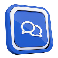 ikona plastikowa 3D niebieski kwadrat pierścień © vempireart