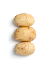 Fototapeta na wymiar Fresh young potatoes isolated on white background..