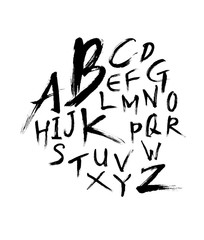 Handwritten calligraphy alphabet