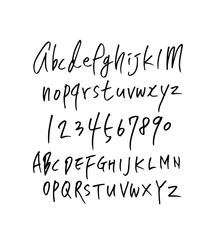 Handwritten calligraphy alphabet