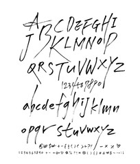 Handwritten calligraphy alphabet
