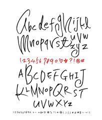 Handwritten calligraphy alphabet