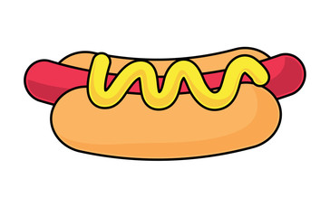 hot dog icon over white background, vector illustration