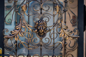 The fragment of forged metal products. close-up