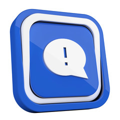 ikona plastikowa 3D niebieski kwadrat pierścień © vempireart