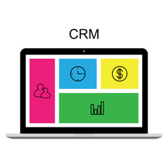 CRM customer relationship management concept flat vector illustration. - 211936792