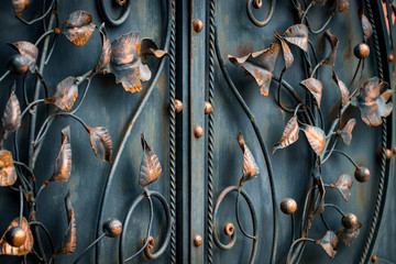 The fragment of forged metal products. close-up