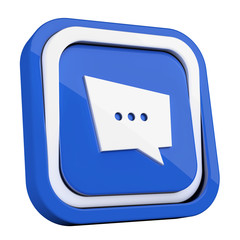 ikona plastikowa 3D niebieski kwadrat pierścień © vempireart