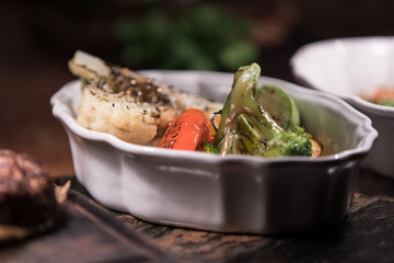 Grilled vegetables in restaurant