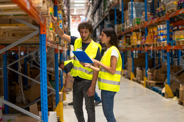 Workers in warehouse