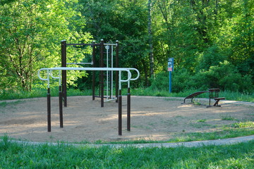 Round Playground for exercising in the Park in the summer.