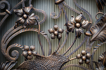 The fragment of forged metal products. close-up