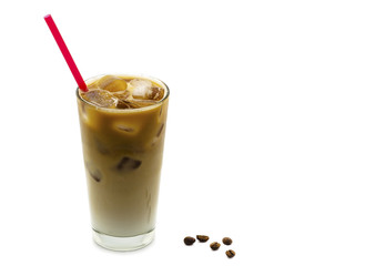 ice latte on white background
