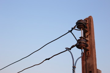 Electric pole in the countryside