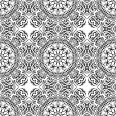 Decorative floral wallpaper for interior design. Modern geometric ornament. Seamless vector illustration.