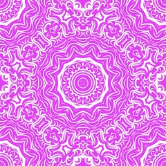 vector illustration. pattern with floral mandala, decorative border. design for print fabric, bandana