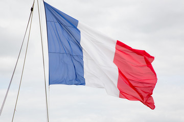 french flag in sky cloud red white blue