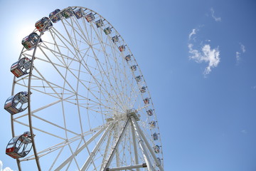 big ferris wheel close-up in the afternoon