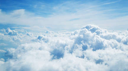 Above the clouds. Beautiful above sky panoramic view