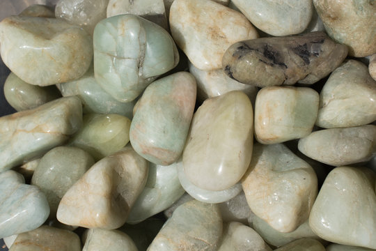 aquamarine (blue beryl) gem stone as  mineral rock